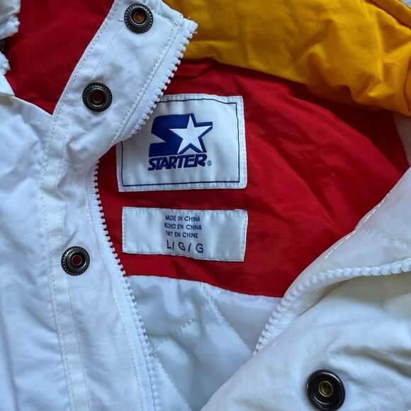 Vintage Kansas City Chiefs Starter NFL Pro line Half zip puffer jacket LARGE - Picture 3 of 6